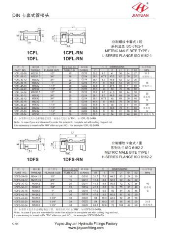 Cód SAE 62 Flange DIN Tube Fittings